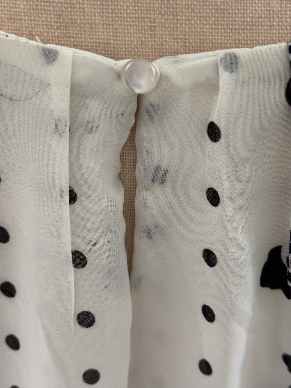 Sara Michelle Black & White Floral Dot Scoop-Neck Blouse - Picture 3 of 6